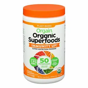 Bột Superfoods Hữu Cơ Vị Cam Quýt Tăng Cường Miễn Dịch, Organic Superfoods, Immunity Up, Orange Tangerine, 9.9 oz (280g) - ORGAIN